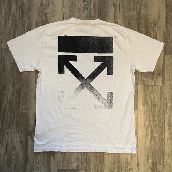 Off-White AW21 Faded Degrade Arrow Tee T-Shirt Size Large - Picture 4 of 5